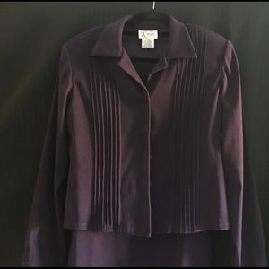 Dark Purple Suede 2 piece Dress w/Jacket
